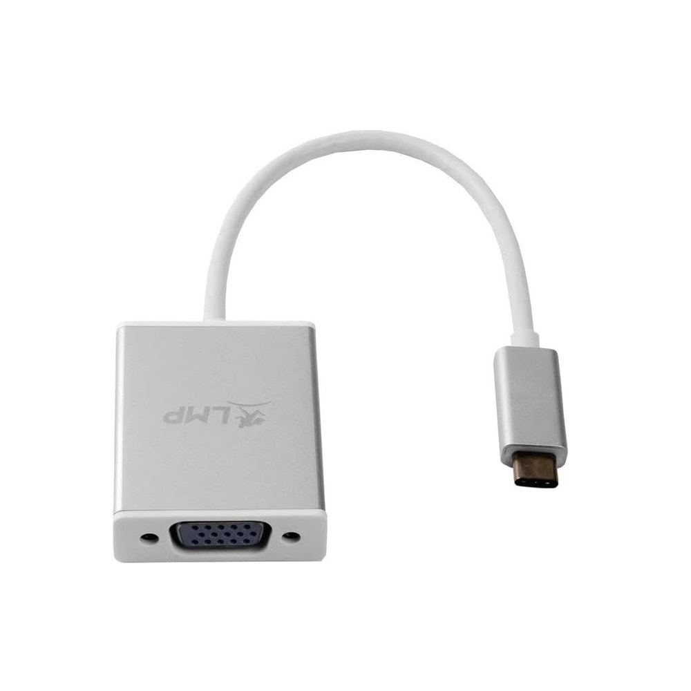 LMP USB-C la VGA Adaptor USB-C 3.1 la VGA, carcasă din aluminiu, alb