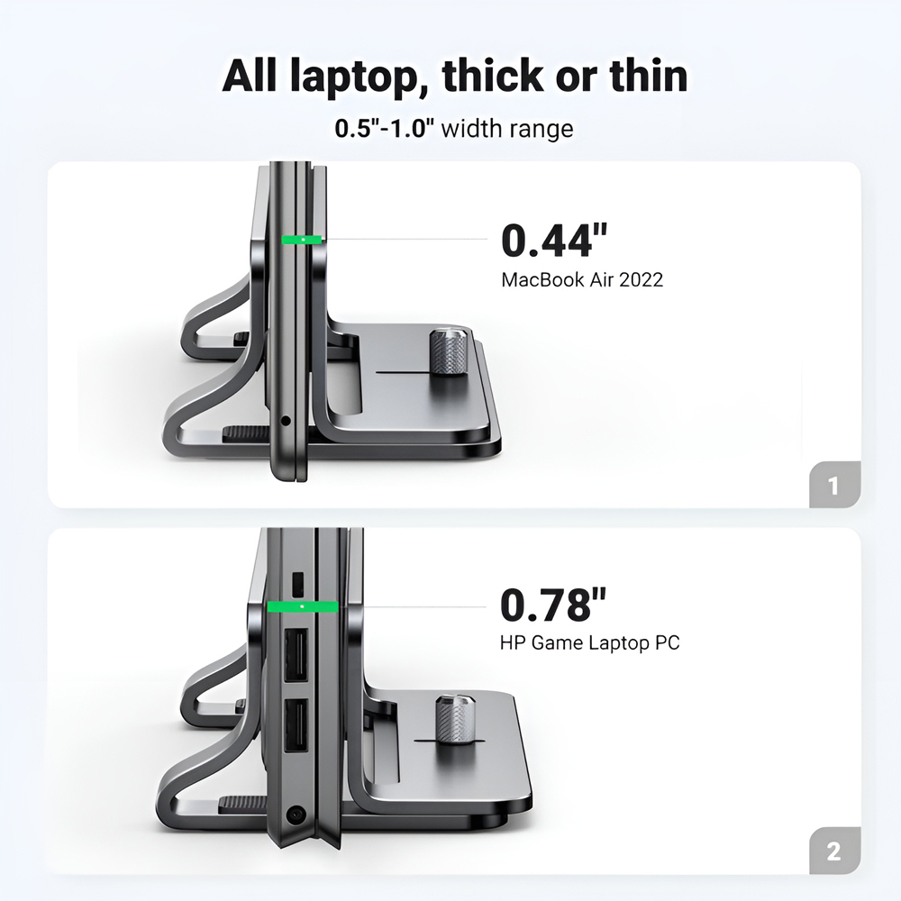 Ugreen vertical laptop stand lp258, silver Thumbnail 2