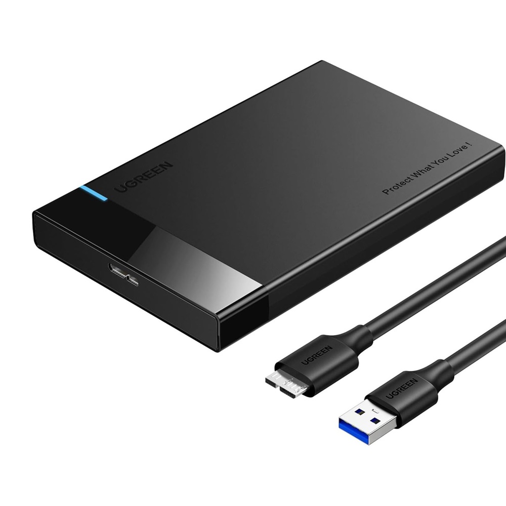 UGREEN Encharling USB 3.0 to HDD/SSD 2.5'' SATA 3.0 6Gbps UASP 0.3M Cable US221, Black