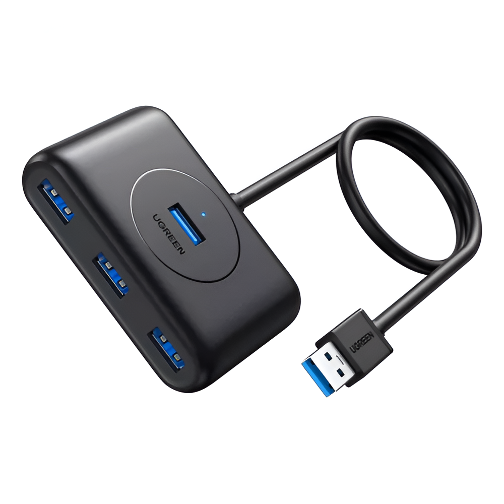 UGREEN HUB 4in1 USB 3.0 cu adaptor de tip C la 4*USB 3.0 1M CR113, negru