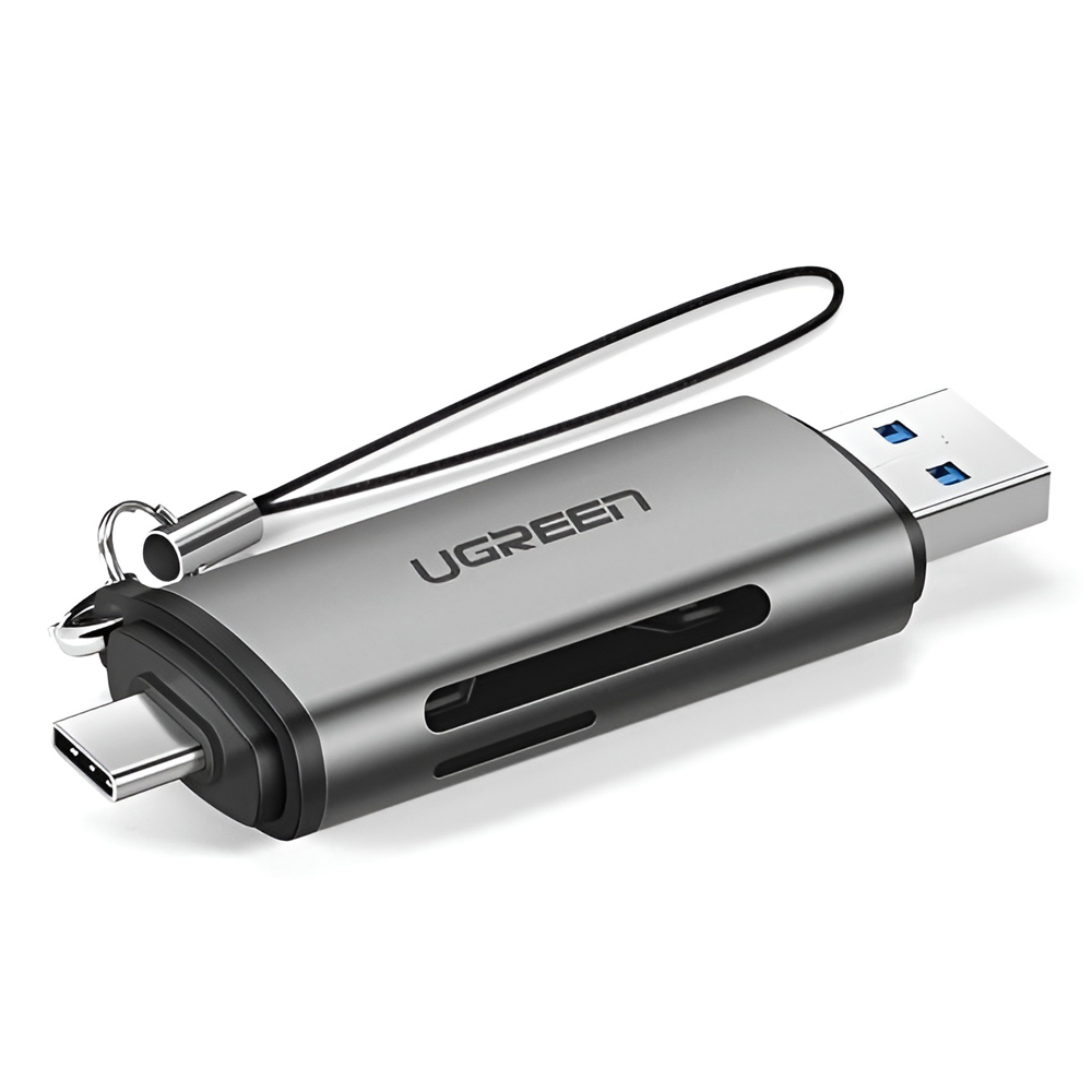 UGREEN Card Reader 2in1 Tip C 3.0 la USB-A 3.0 la TF/SD CM185, negru