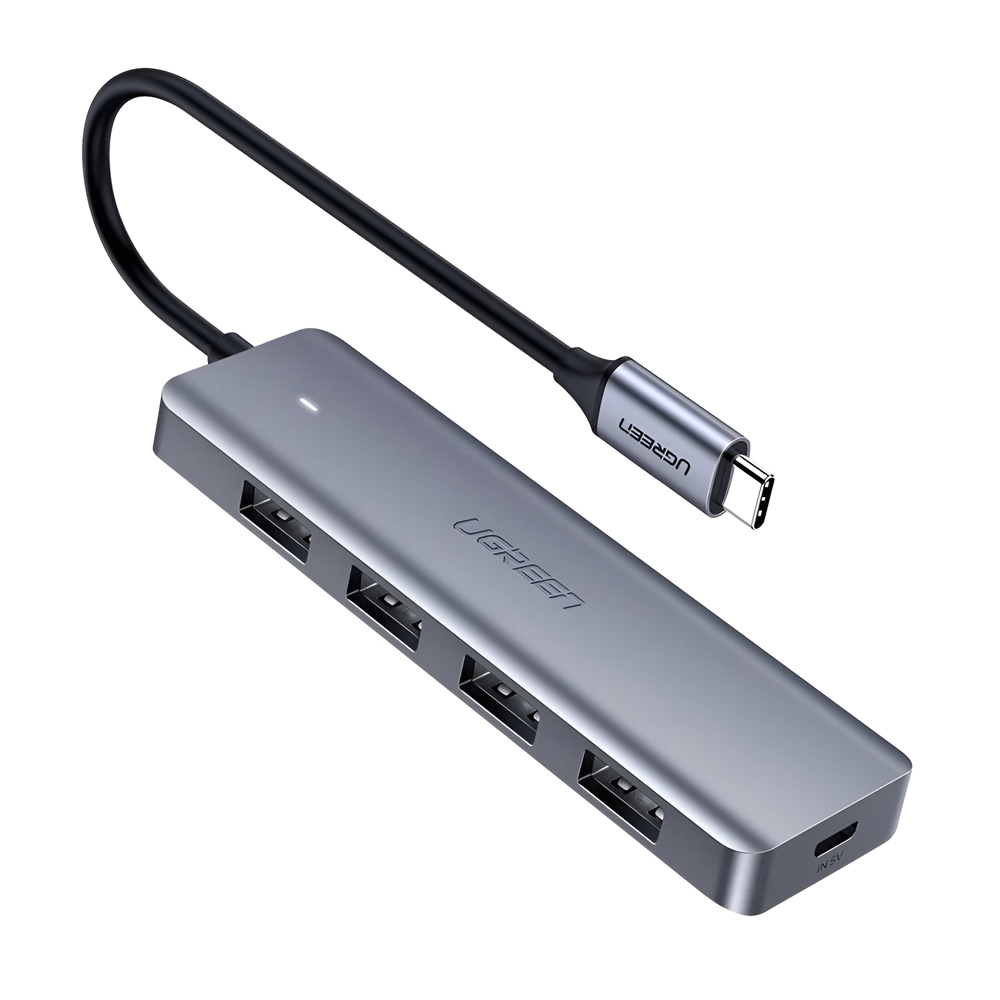 UGREEN HUB 4in1 Tip C 3.0-4*USB-A 3.0, până la 5Gpbs CM219, gri