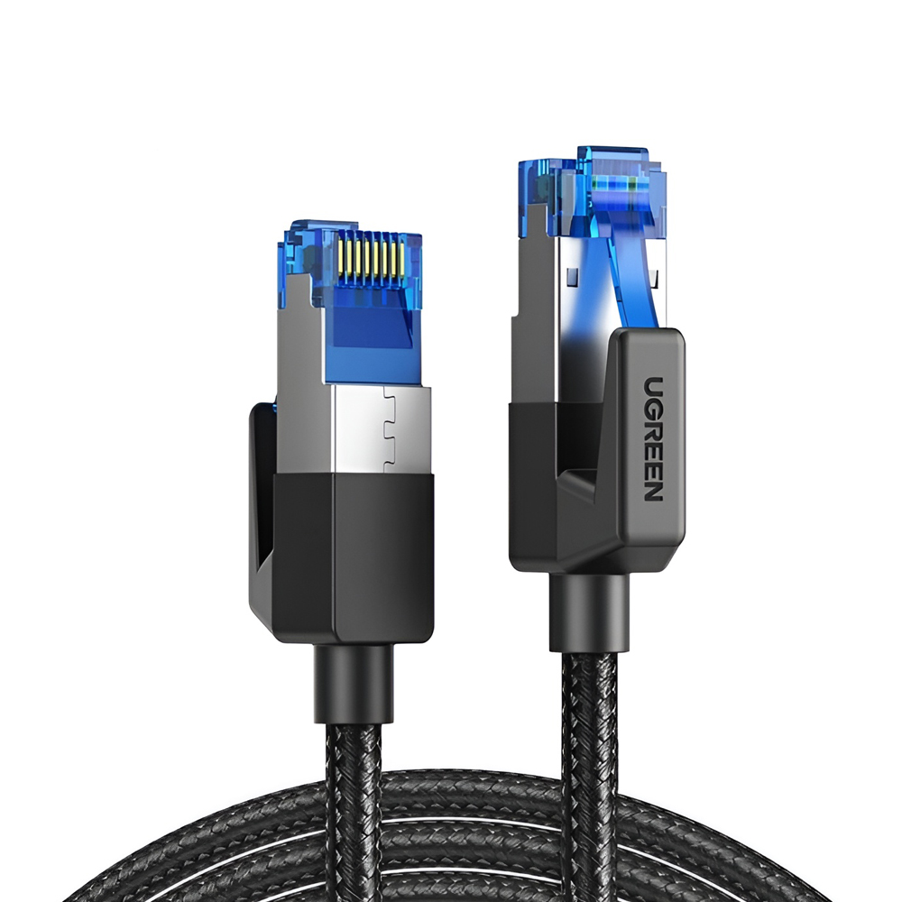 UGREEN Cat8 F/FTP Ethernet Cable, Pure Copper, Braided, 1.5m, Black