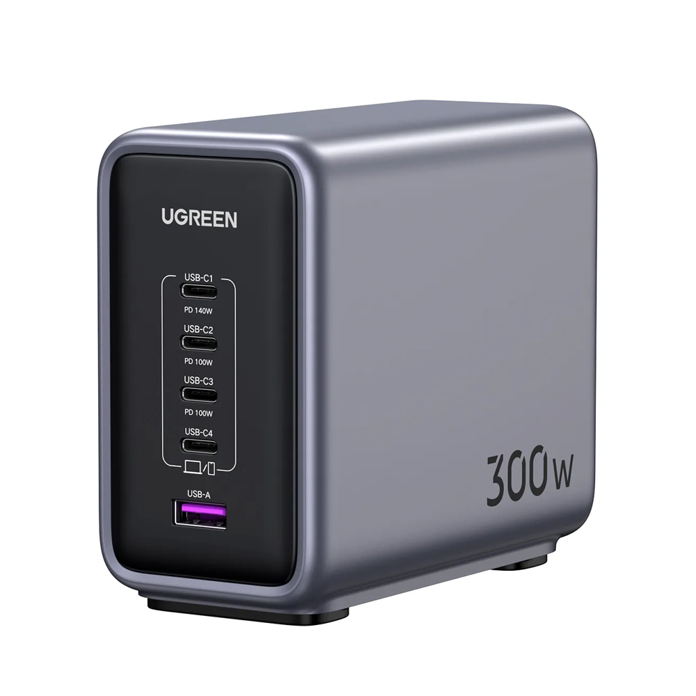 UGREEN Nexode Pro GaN Charger 1*USB-A+4*Type-C 300W CD333, Black