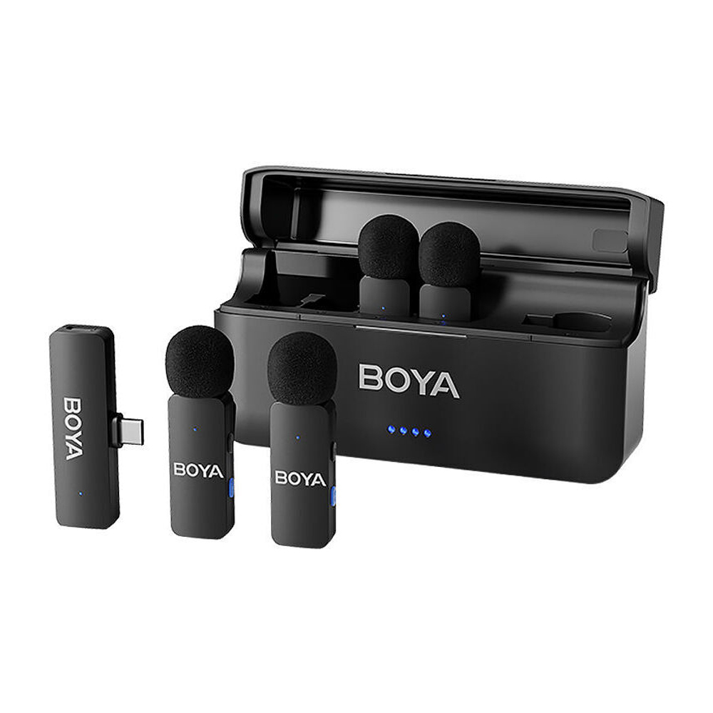 Boya Wireless Microfon Patru-Channel cu Type-C Plug, Negru