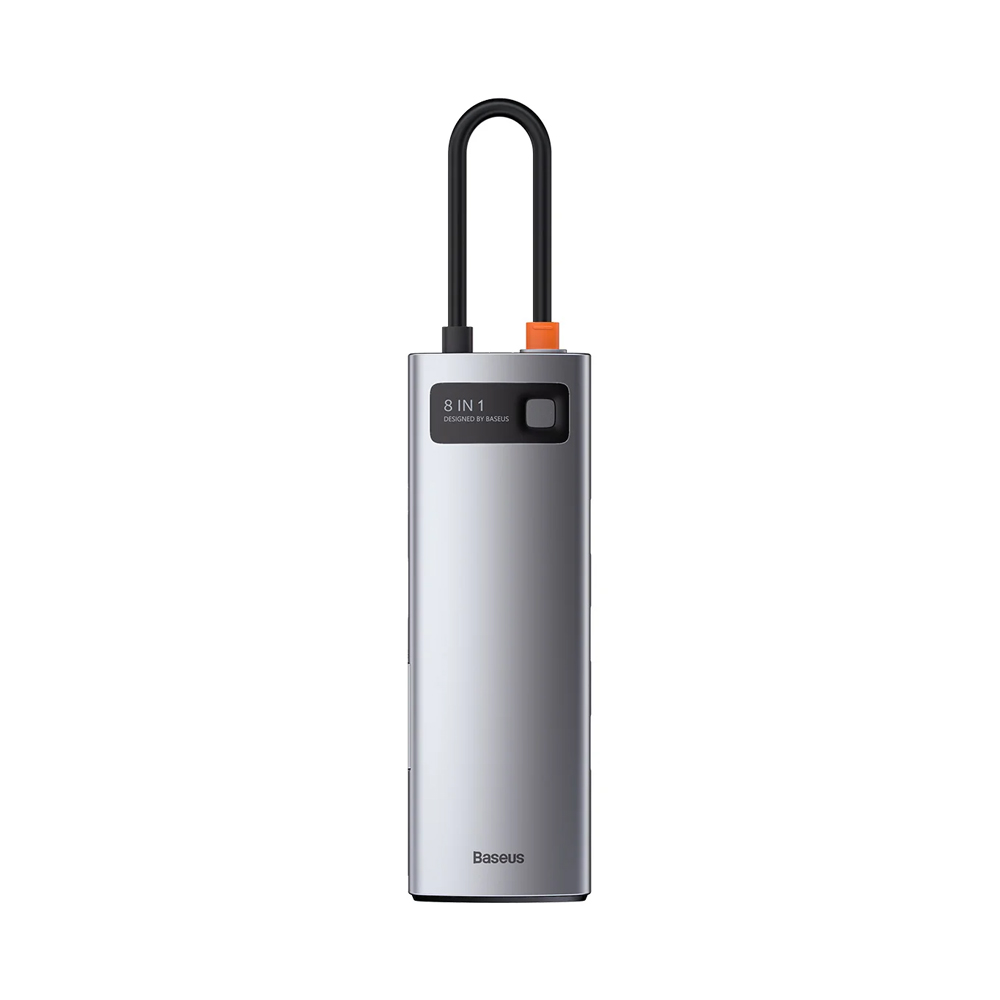 Baseus HUB 8in1 type-C to 1*HDMI+USB-A 3.0+PD*1+RJ45*1+SD/TF*1, Metal Gleam Series, Space Gray