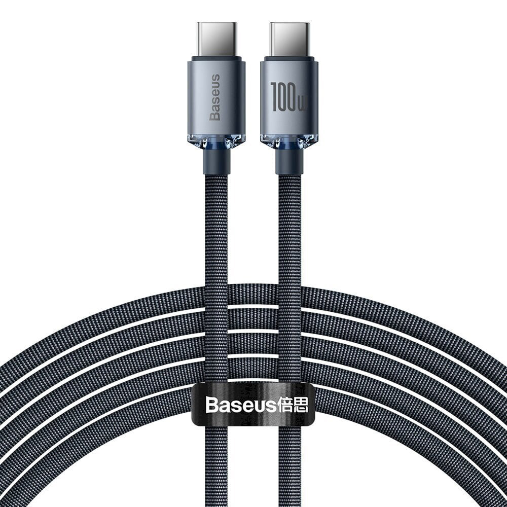 Baseus Cable Tip C la Tip-C 100W 2m Crystal Shine Series, Negru