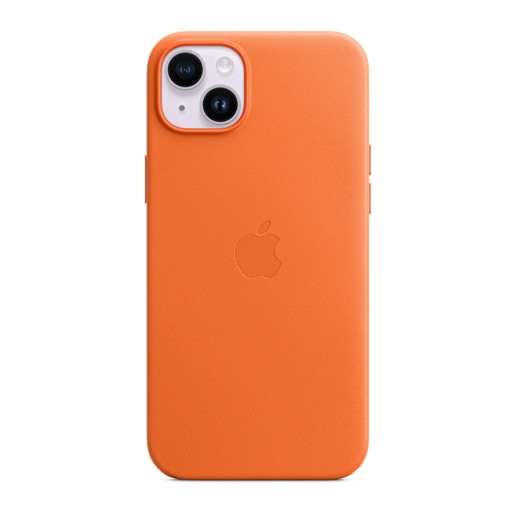 Caz original din piele cu MagSafe pentru iPhone 15 Plus/14 Plus, Orange