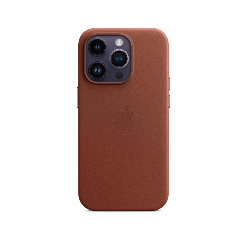 Caz original din piele cu MagSafe pentru iPhone 14 Pro, Umber