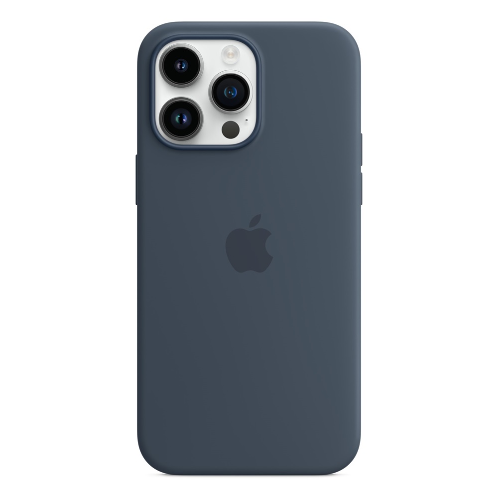 Caz Original Silicon cu MagSafe pentru iPhone 14 Pro Max, Storm Blue