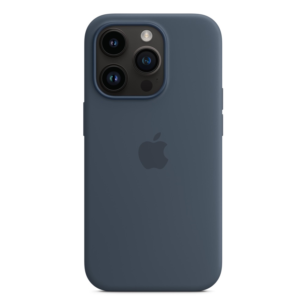 Caz Original Silicon cu MagSafe pentru iPhone 14 Pro, Storm Blue