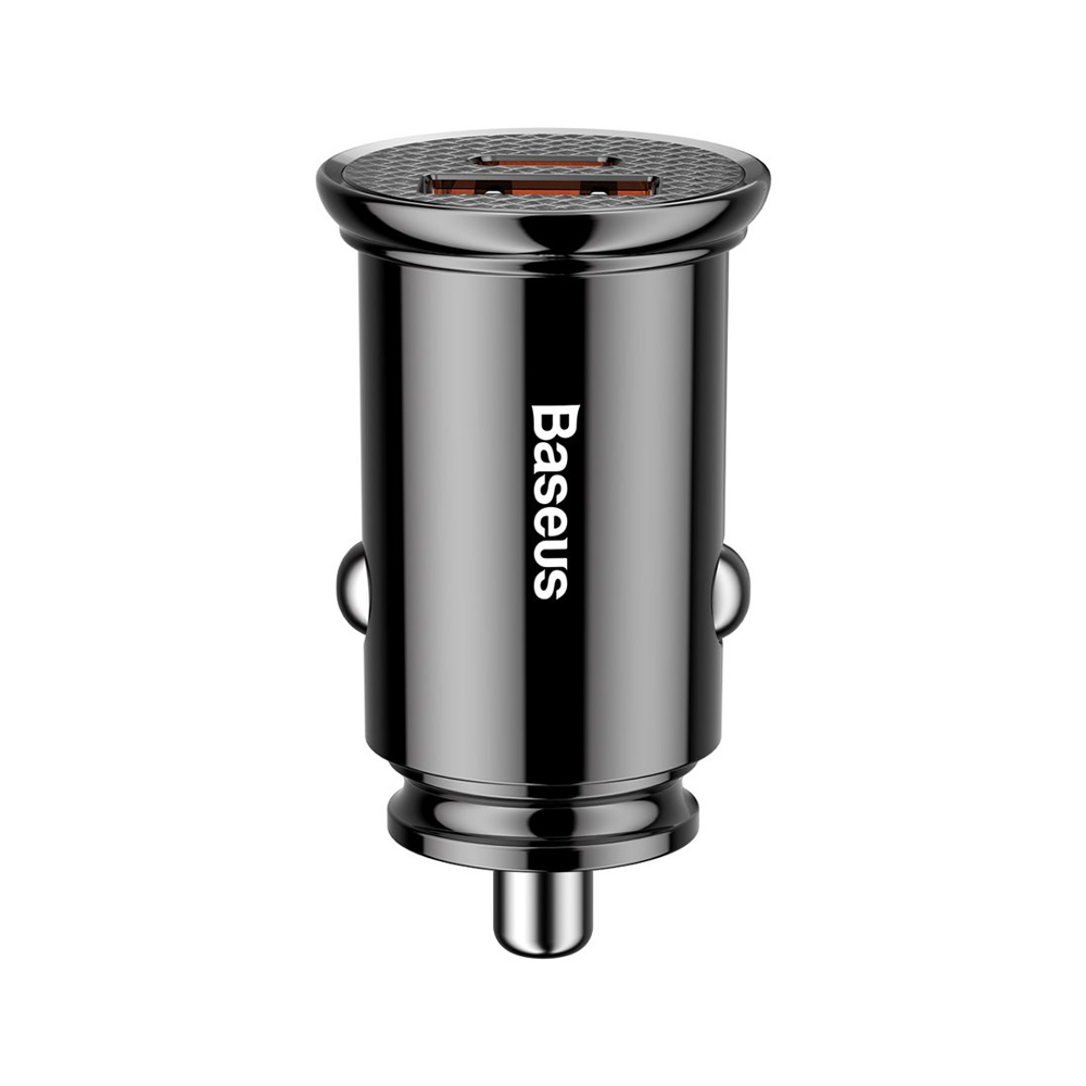 Încărcător auto Baseus 1*USB-A+1*Type-C 30W, Black