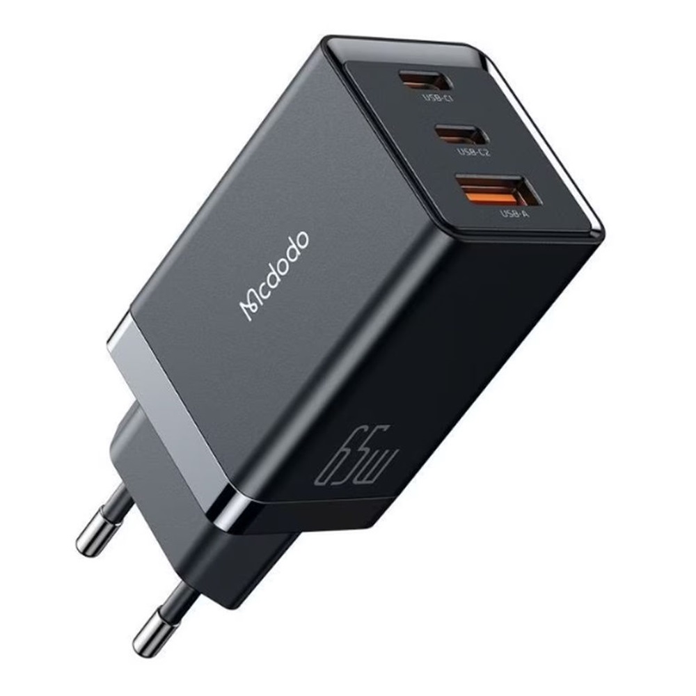 Mcdo GaN 5 Mini Chargers 2xType C 1xUSB 65W, Black
