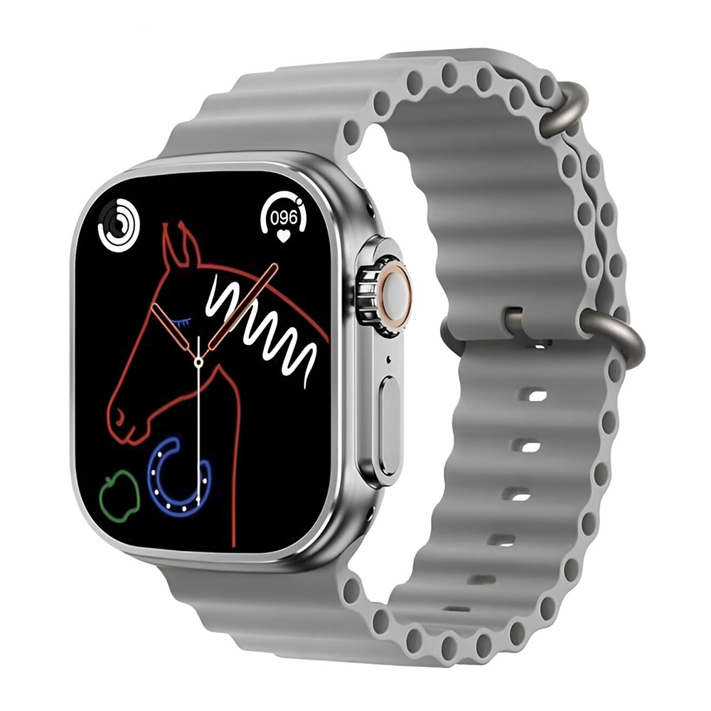 Charome Smart Watch HD Call T8s Ultra Max, cu 2 benzi, argint
