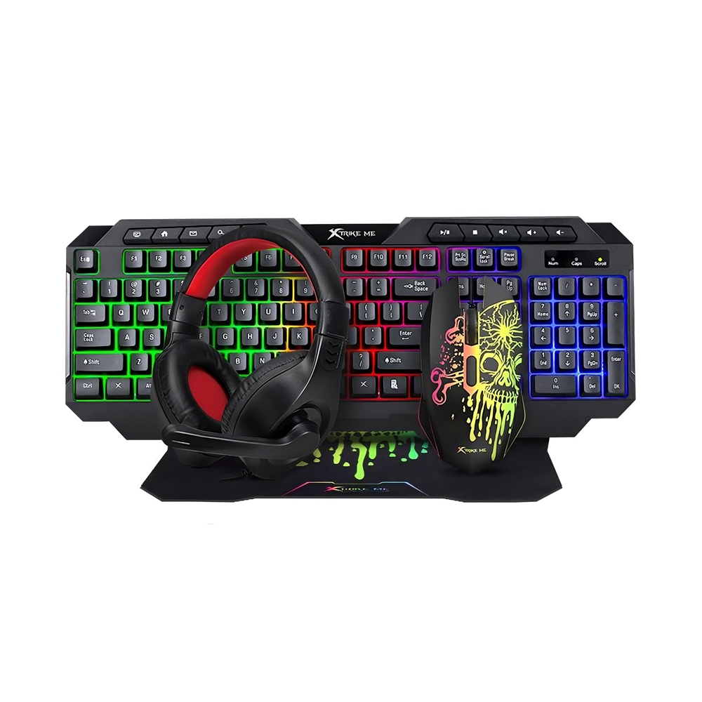 Xtrike Me Combo Keyboard+Mouse+Mousepad+Headset CMX-415 Kit de jocuri RGB