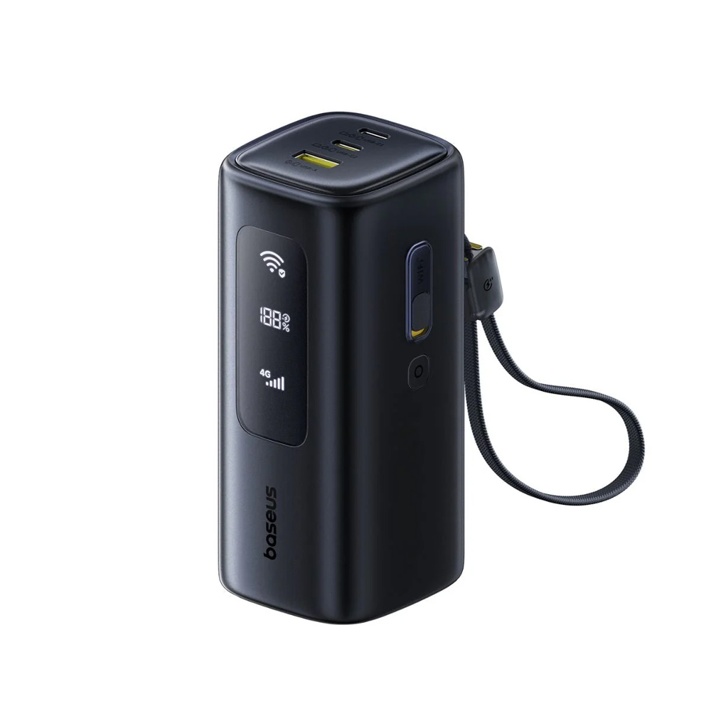 Baseus Power Bank 20000mAh 67W cu cablu tip C 0,3m, EnerGeek GX11 MiFi, Cosmic Black