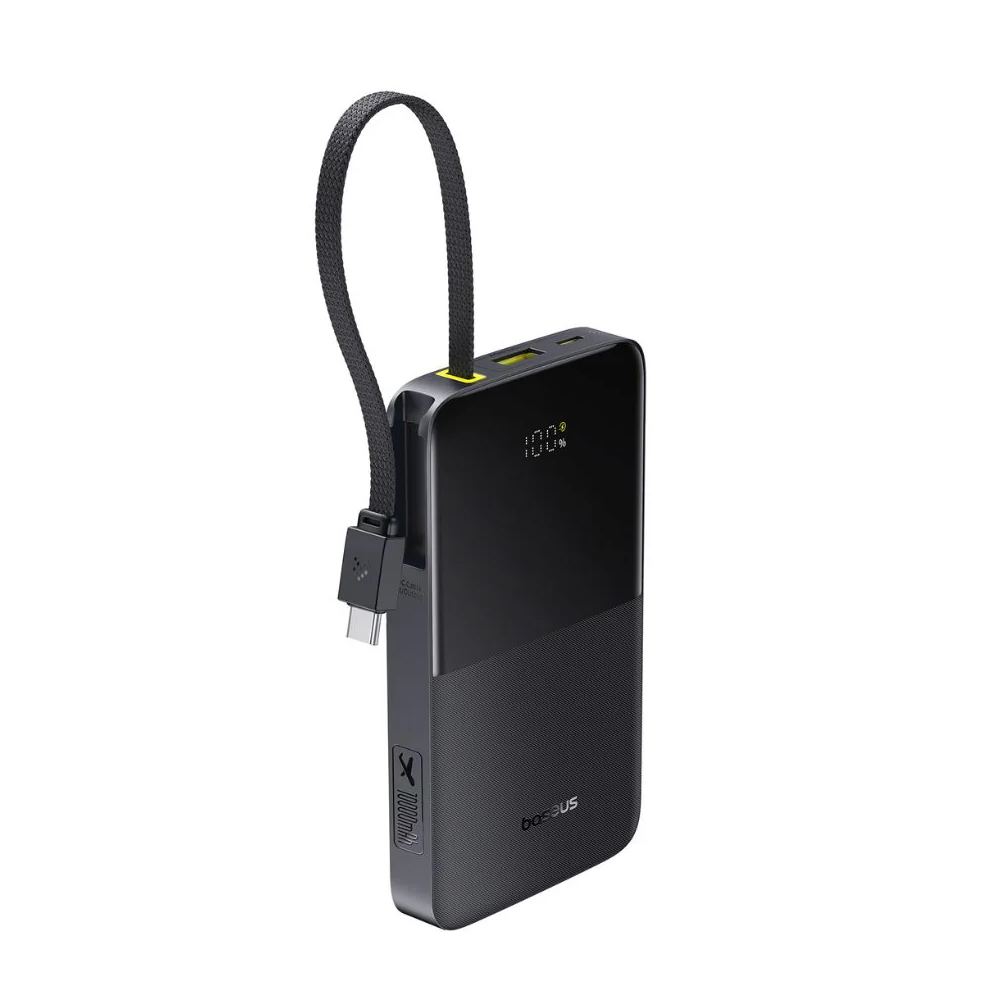 Baseus Power Bank 10000mAh 22.5W cu cablu tip C 0,3m, EnerFill FC51 Bipow2 Pro Digital Display , Cosmic Black