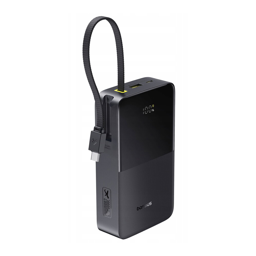Baseus Power Bank 30000mAh 22,5W cu cablu tip C 0,3m, EnerFill FC51 Bipow 2 Pro Digital Display, Cosmic Black
