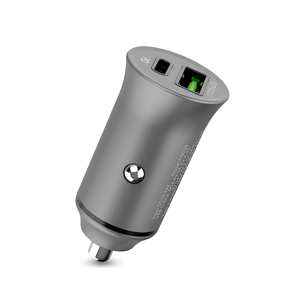 Încărcător de cască USB/Tip C QC4.0 30W, gri