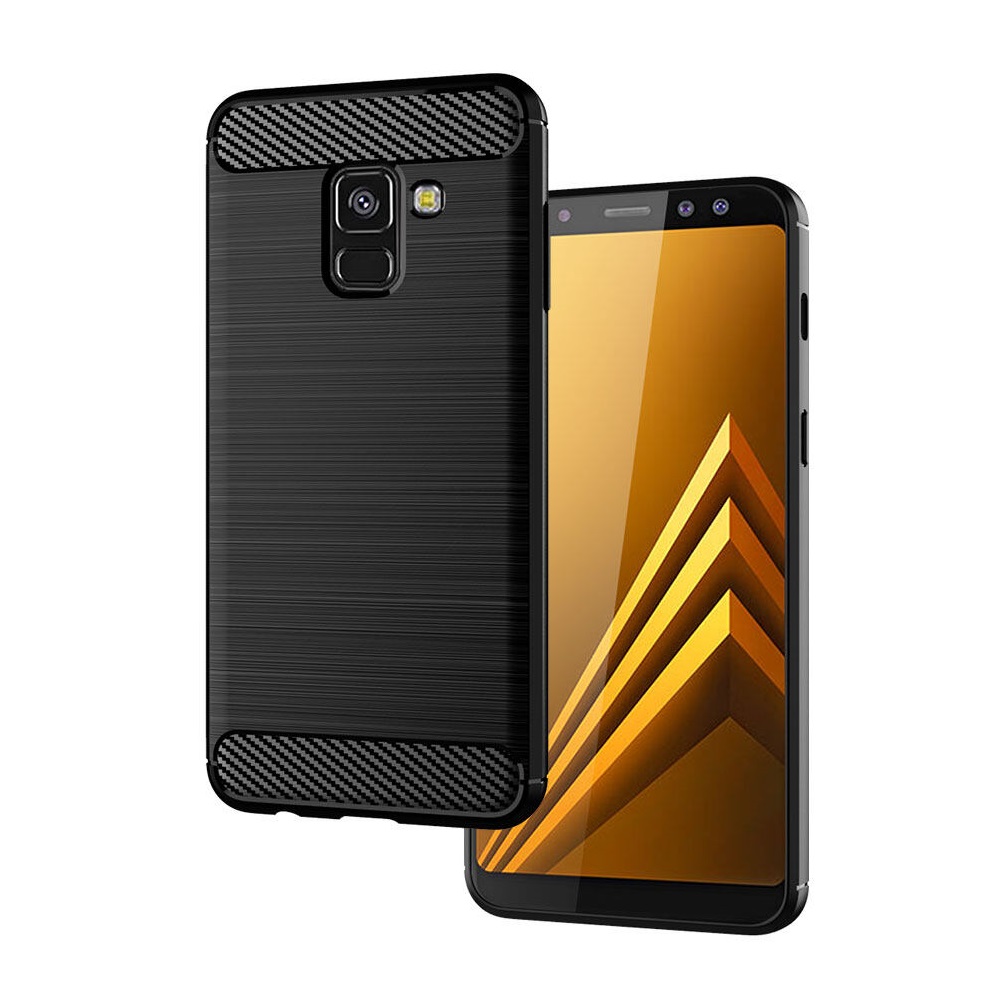 Cazul Casca Carbon Samsung A8 (2018), negru