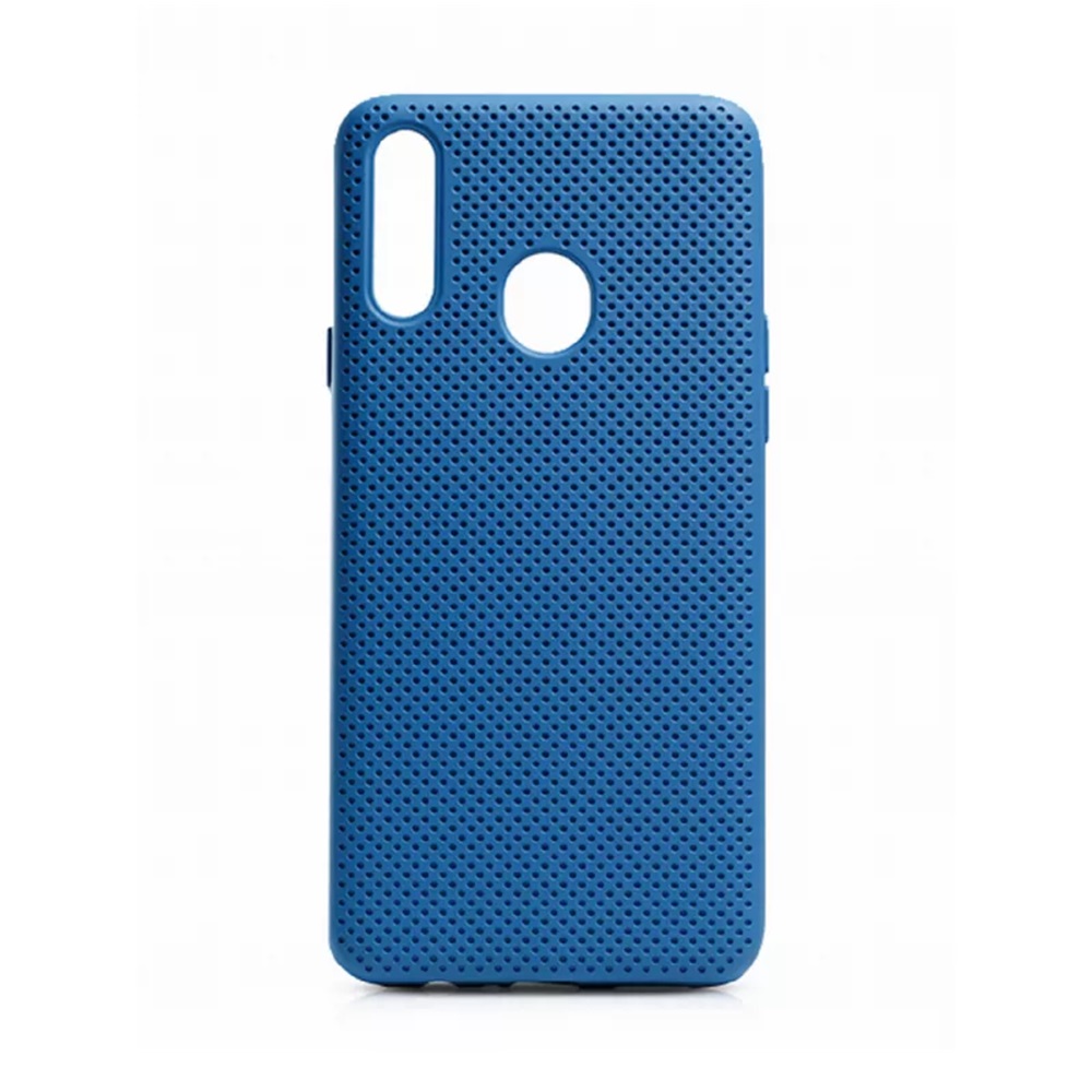 Casca caz Silicon lichid Grid Samsung A20S, albastru
