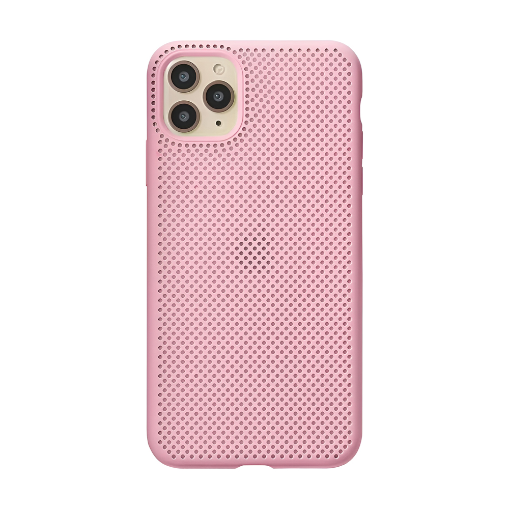 Casca caz Silicon lichid Grid iPhone 11 Pro Max, roz