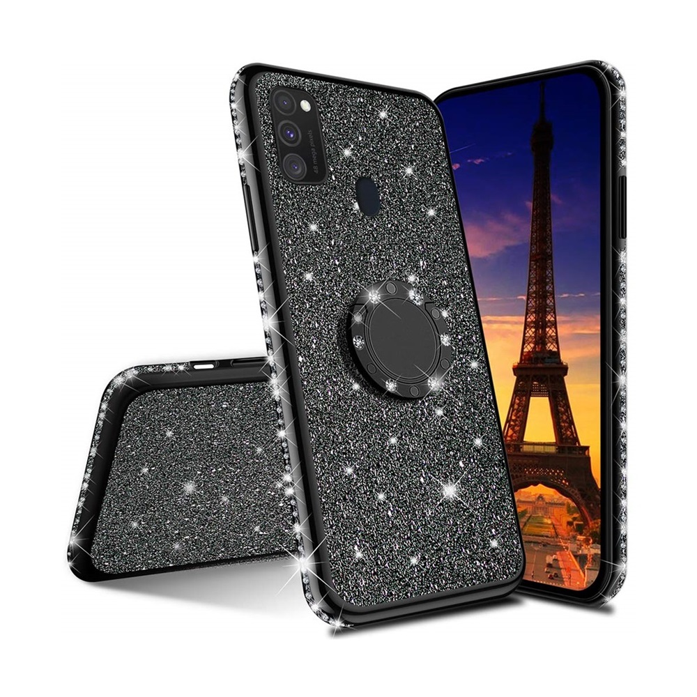 Casca caz TPU Glitter Samsung A21s, negru