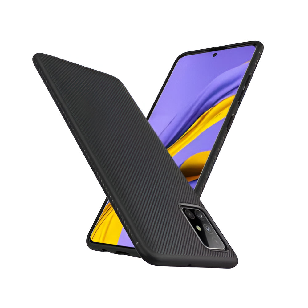Casca Case TPU piele Nylon Samsung A41, negru