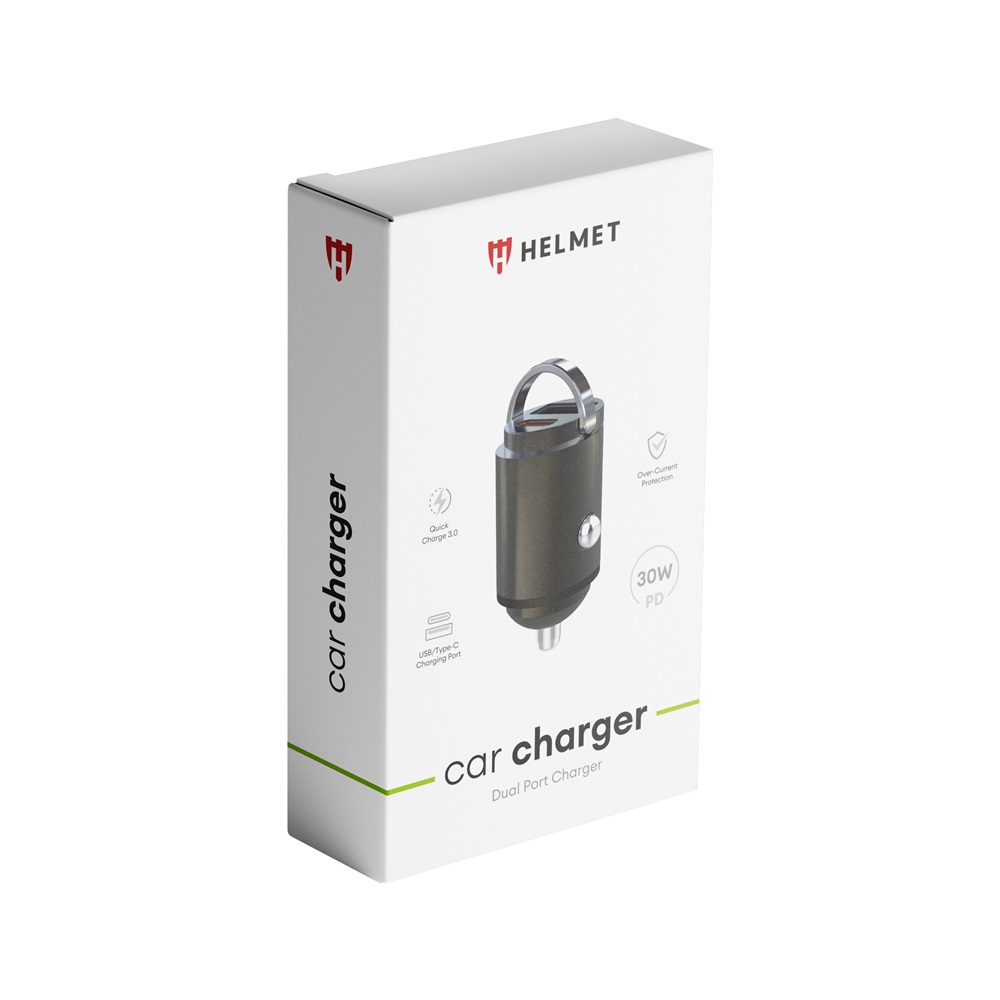 Încărcător auto Casca Dual Port PD+USB 30W Smart Series, Black