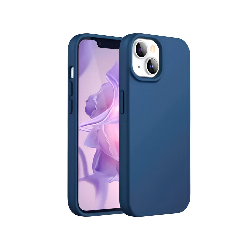 Casca caz Silicon moale atingere iPhone 15 Plus/14 Plus, albastru