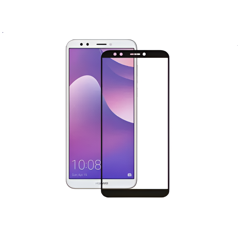 Casca de acoperire complet sticla 2.5D Huawei Y6 2018, cadru negru