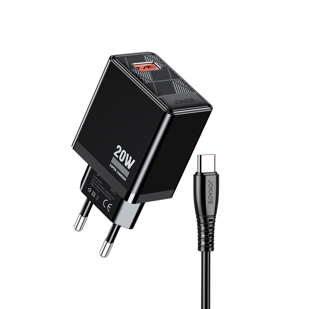 Jokade Wall Charger 1*USB-A 5A,20W cu cablu tip C JB086, negru