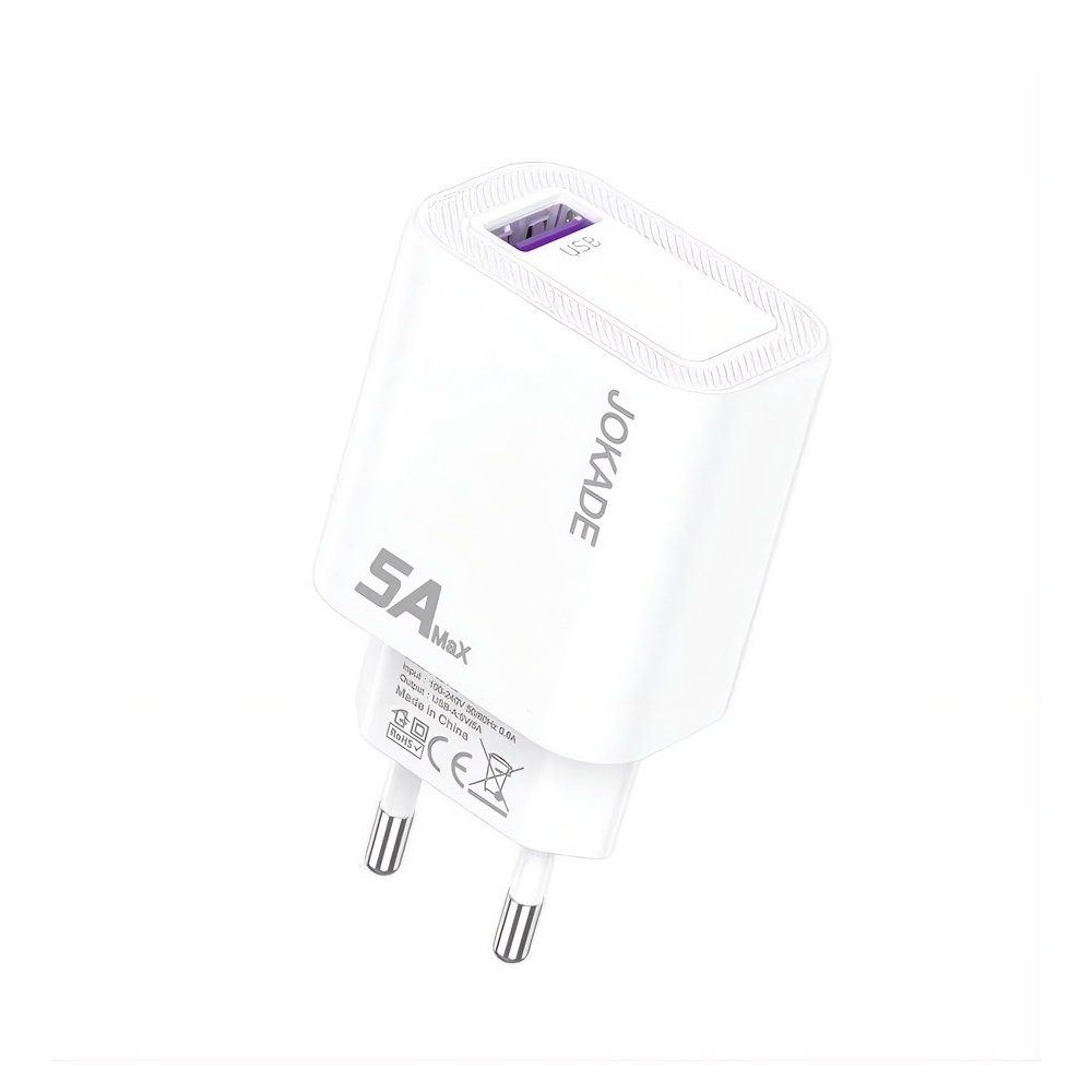 Jokade Wall Charger 1*USB-A 5A,20W JB140, White