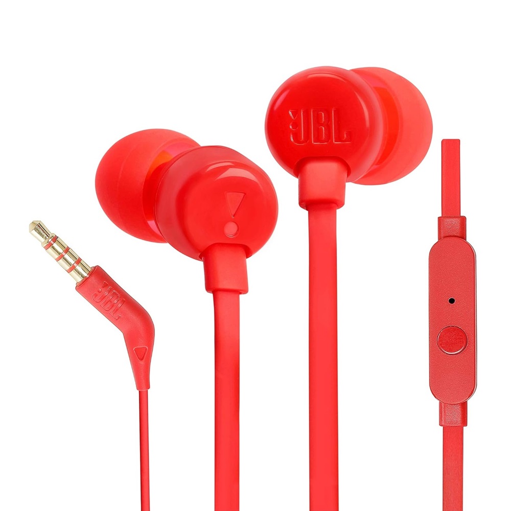 JBL Căști 3.5mm cu Mic Tune 110, roșu