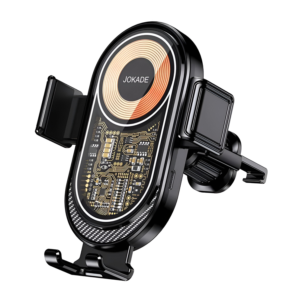 Jokade Car Holder Wireless Automate Air Outlet Spiral Hook 15W JH020, negru (caseta deteriorat)