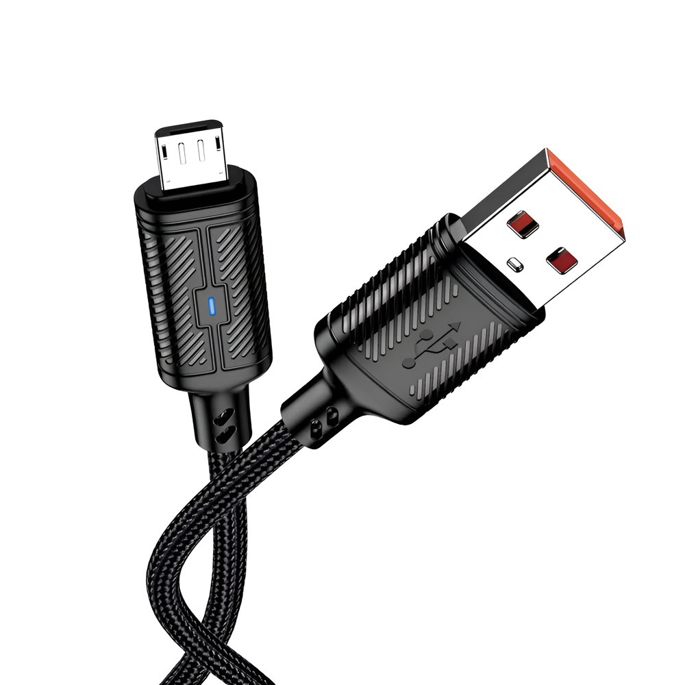 Jokade Cablu USB la Micro-USB 3A 1.2m Intelligent Power-off JA049, negru