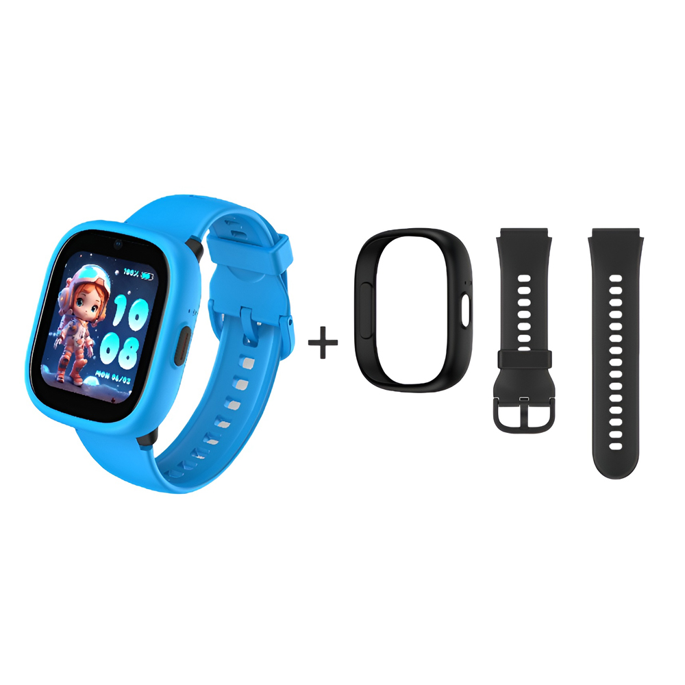 Laginio Kids Smart Watch 4G, K3, cu 2 benzi albastru și negru
