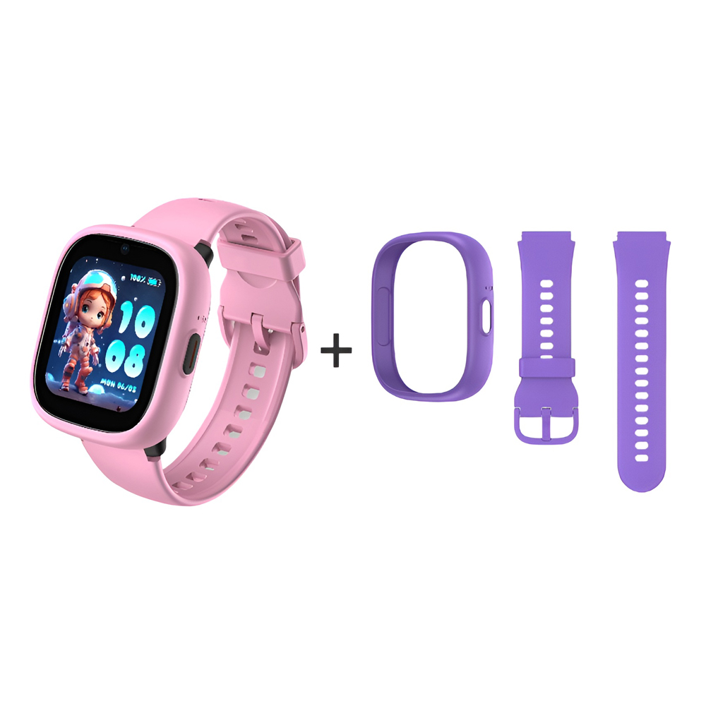 Laginio Kids Smart Watch 4G, K3, cu 2 benzi roz și violet