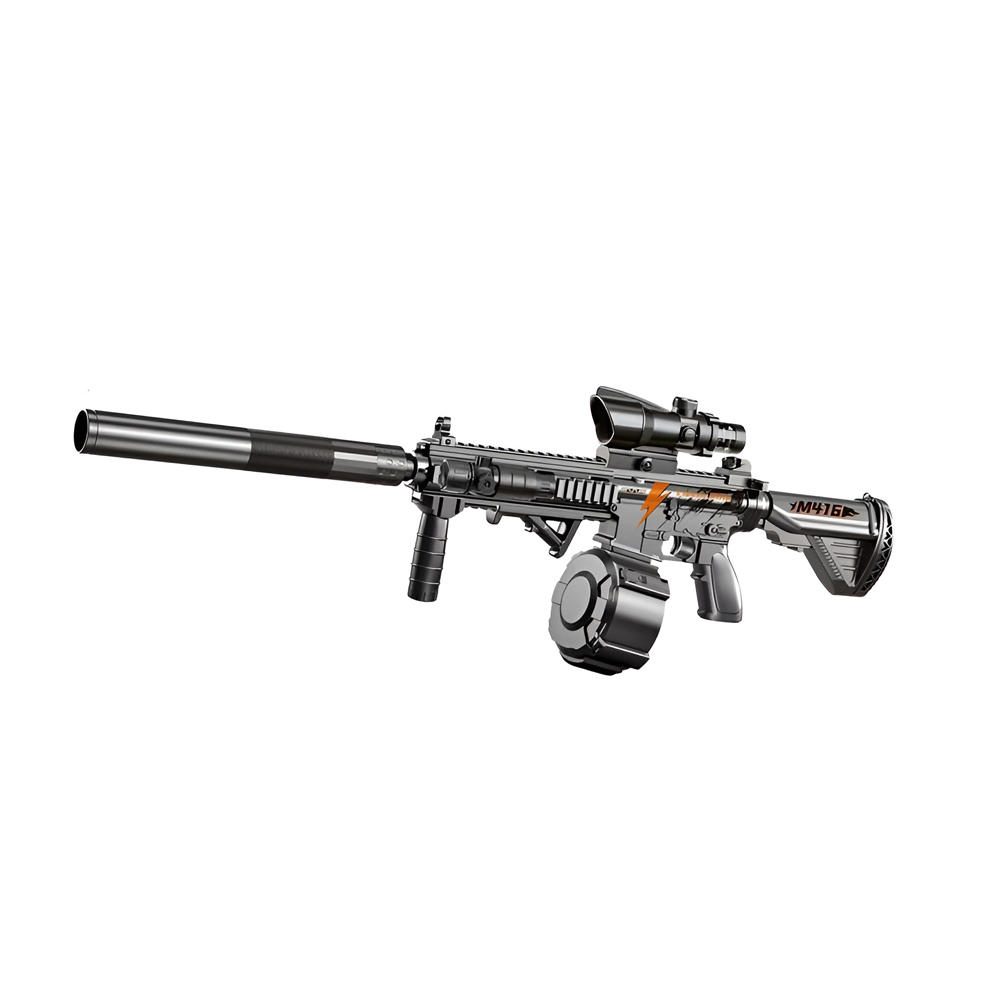 Electric Gel Water Gun Toy Blaster with Colored Light Model M416, Black LYM020B-1