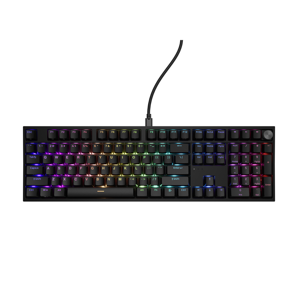 Genesis Mechanical Keyboard Thor 404 US Layout RGB Backlight Mecanic Black Gateron Yellow Pro