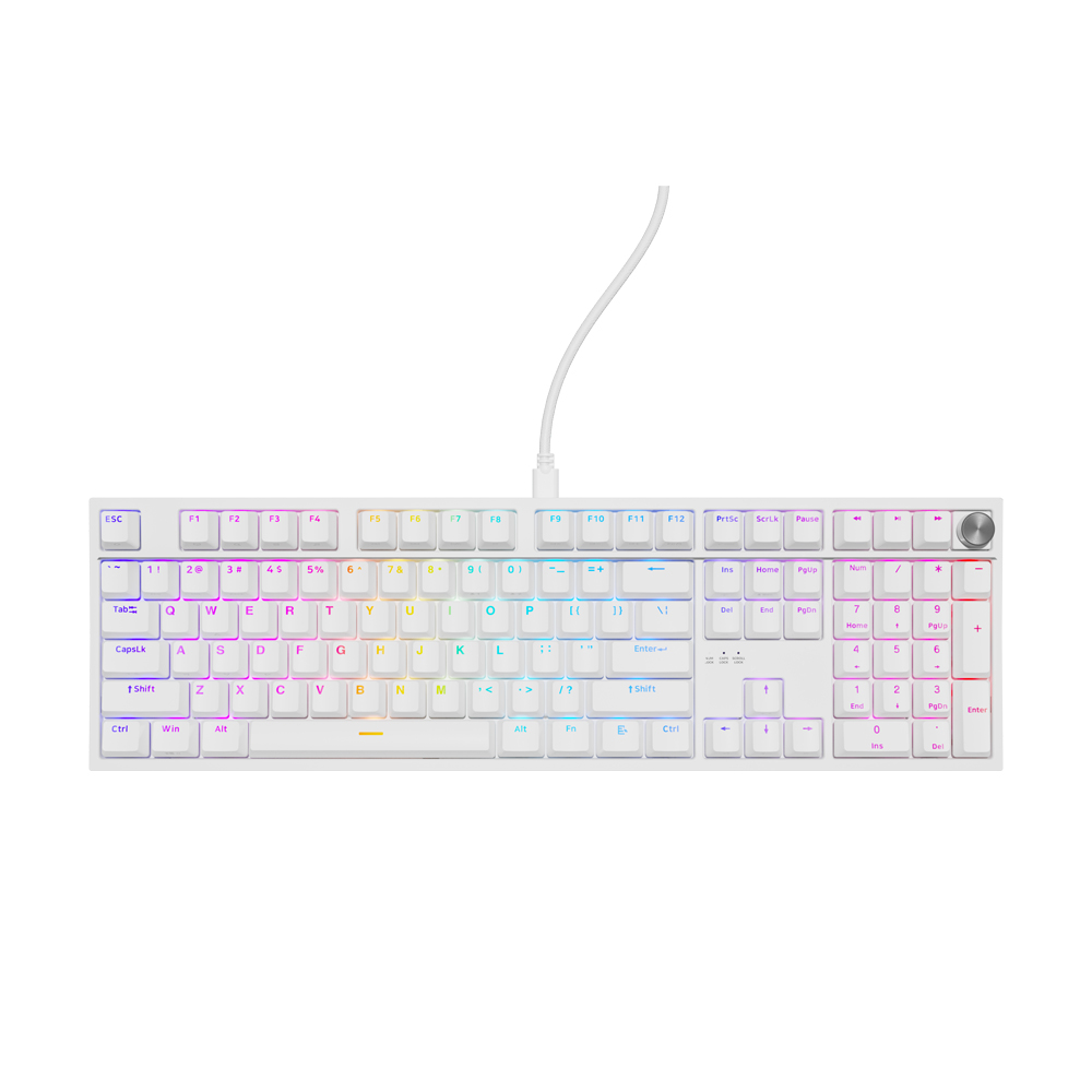 Genesis Mechanical Keyboard Thor 404 US Layout RGB Backlight Mecanic alb Oetemu Peach Silent