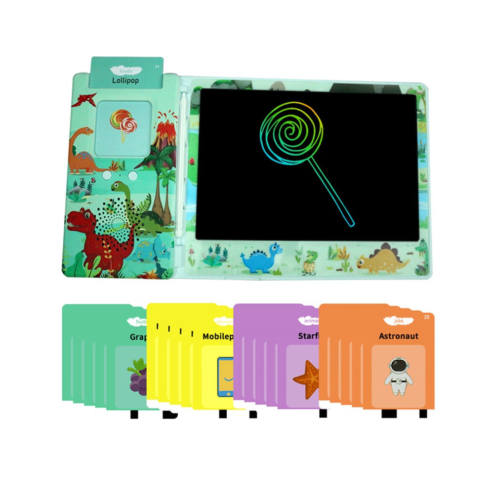 Newlight LCD tabletă de scriere Ceas cu Talking Flash Card, Educational Toy, Green