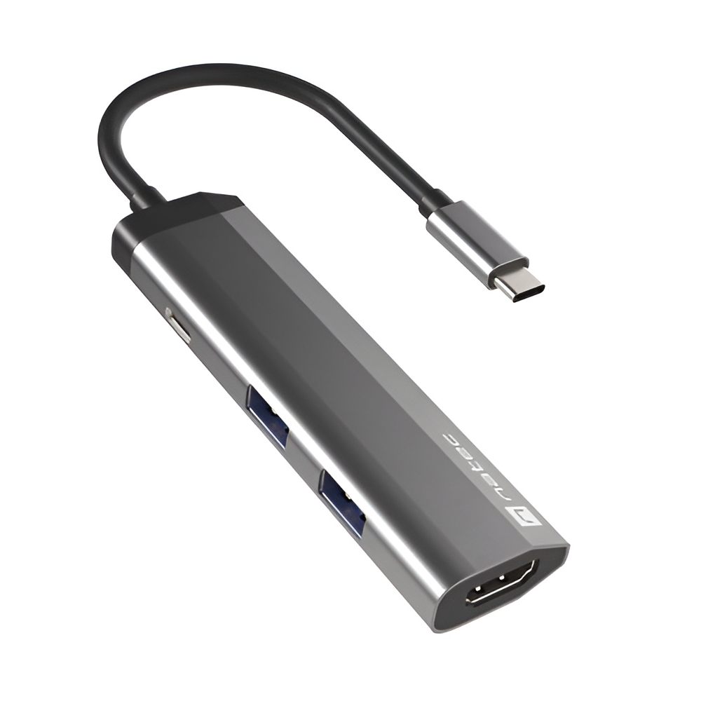 Natec Fowler Slim Usb-C Multiport Adaptor 4 In 1 2x Usb 3.0 Hub, Hdmi 4k, Usb-C PD