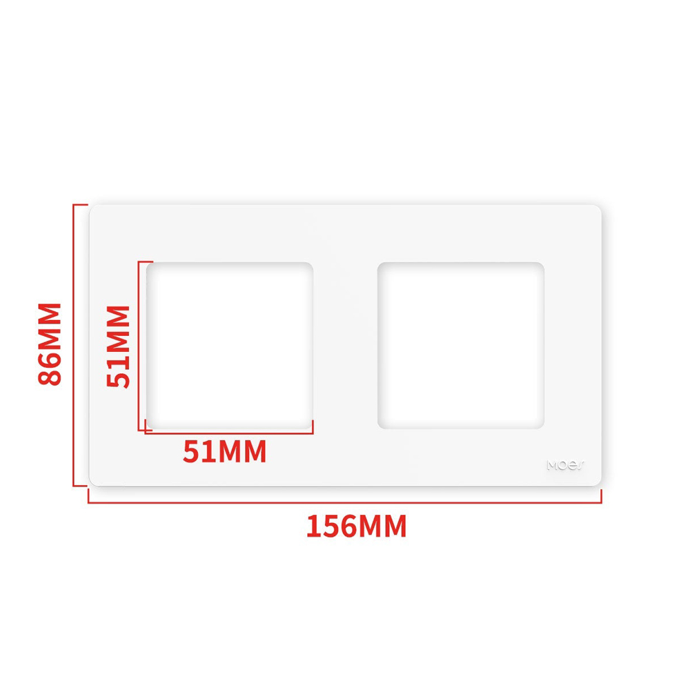 Moes Star Ring Switch Panel EU Version 2 Gang, White