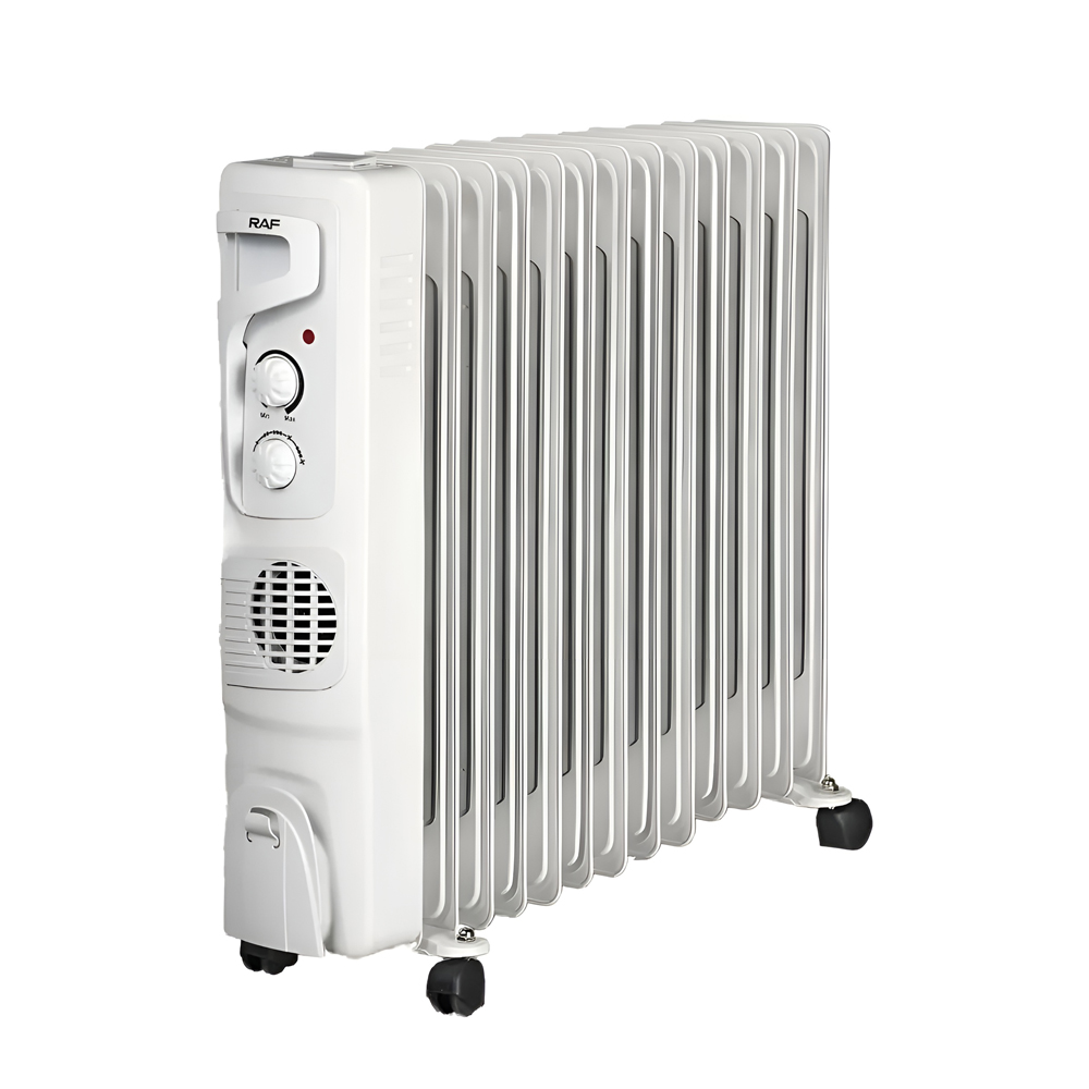 Radiator ulei Raf + Turbo Fan R.1329W, 13 Secţiuni, 2900W, alb
