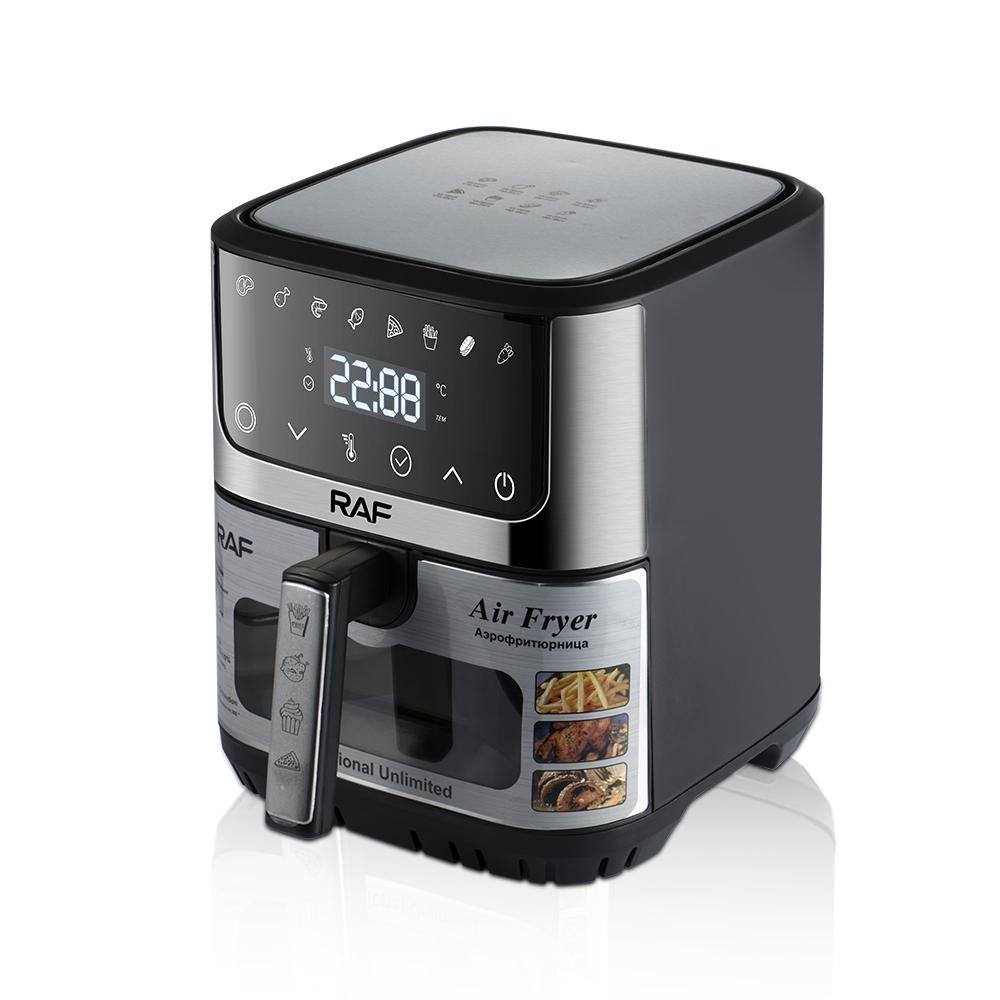 Raf Air Fryer R.5350, Fereastra transparentă, 8L.1300W, Negru