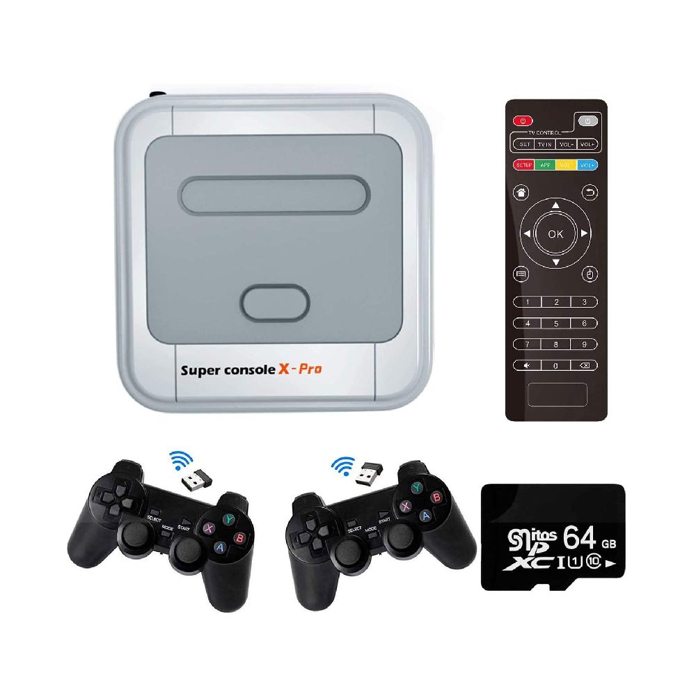 Retro consola joc R8 X Pro 64GB 30000 jocuri, negru