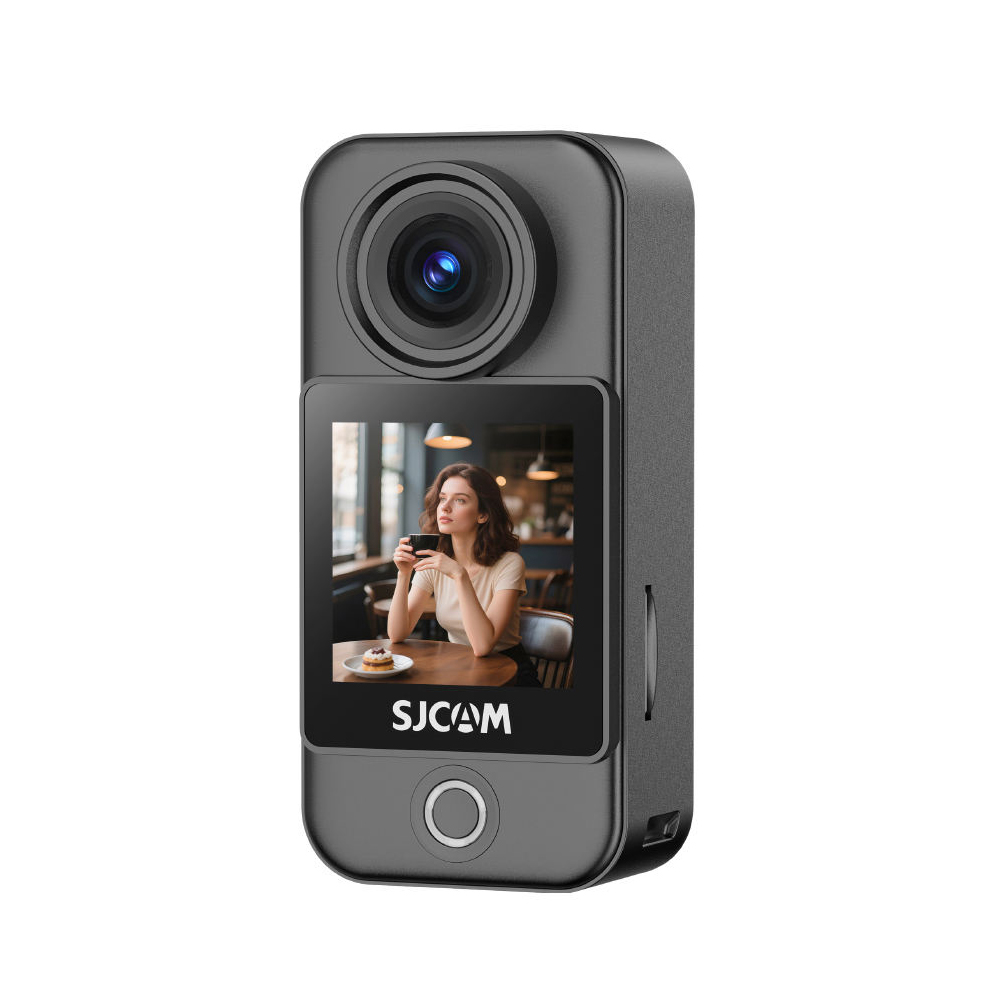 SJCAM Action Camera C400 Pocket, Sixaxis Gyro Stabilizer, Case impermeabile, 4K30fps, Rotate Touch Screen, Viata bateriei: 172 minute (4K30fps), Negru