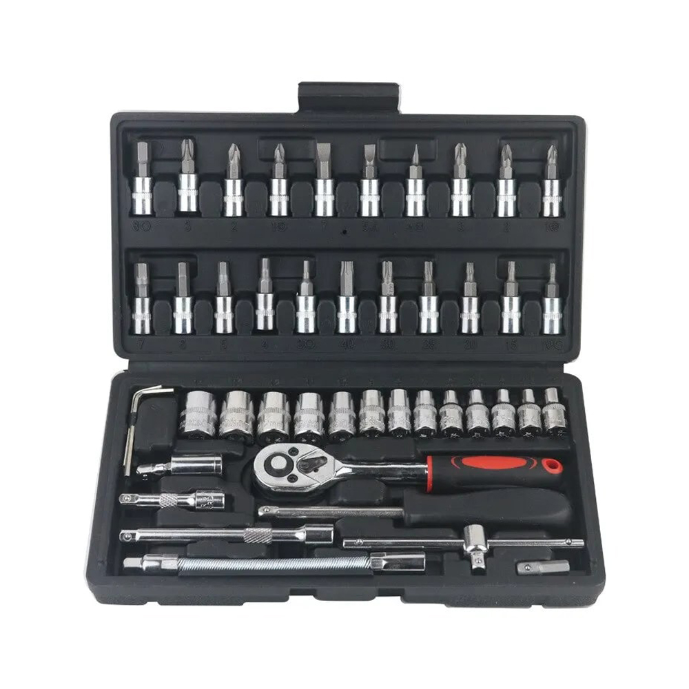 Socket Ratchet Wrench Set 46pcs, negru