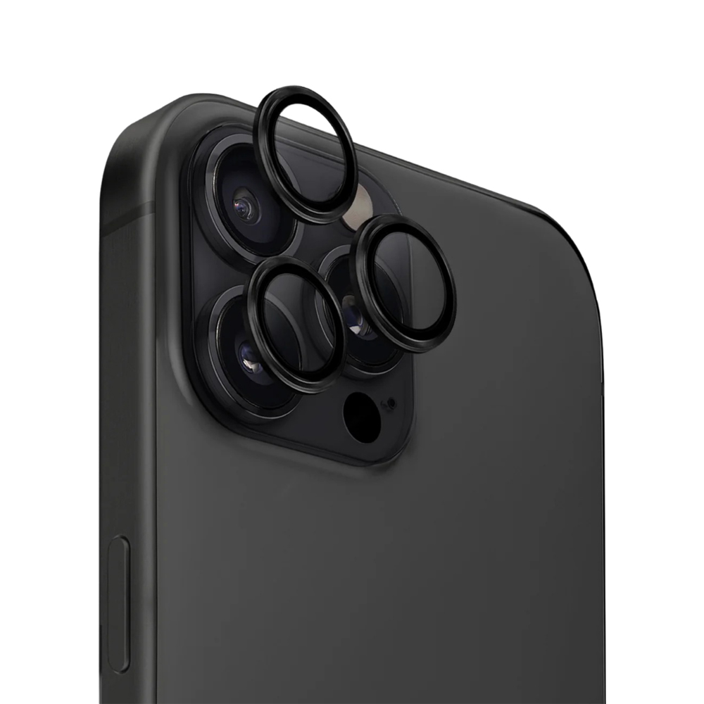 Uniq Optix Camera de aluminiu Protector pentru iPhone 16 Pro/16 Pro Max, negru